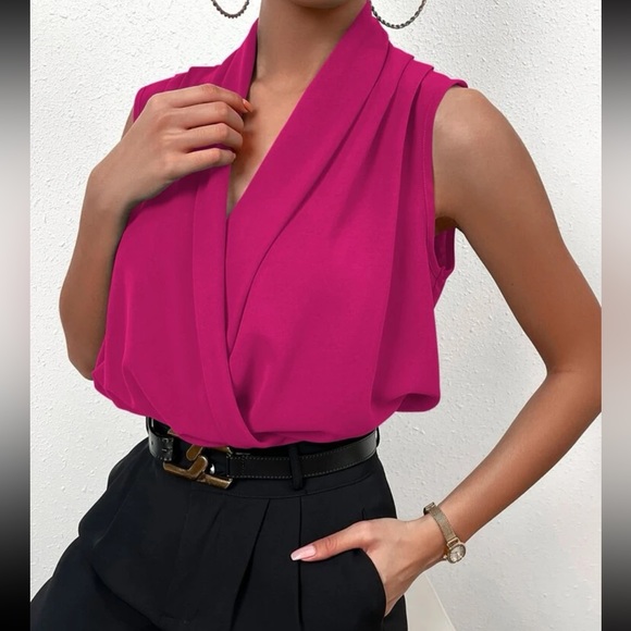 Luxe wrap hem surplice blouse - Picture 13 of 16
